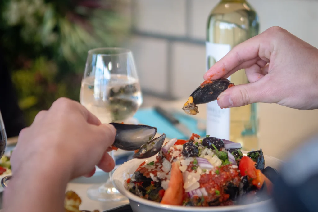Restaurant fruits de mer à Merville-Franceville avec gambas du Novoli
